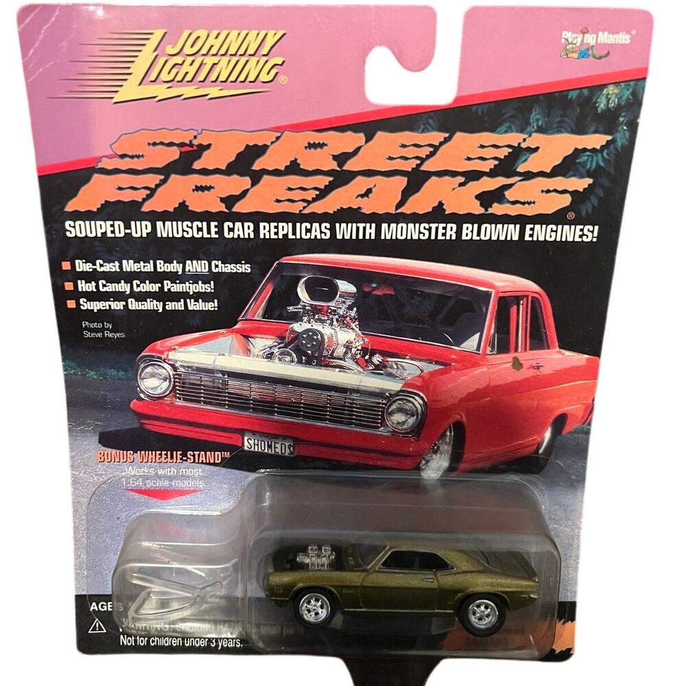 Johnny Lightning Street Freaks 1969 Chevy Camaro Diecast Car Wheelie Stand New